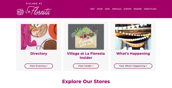 Homepage of the La Floresta website