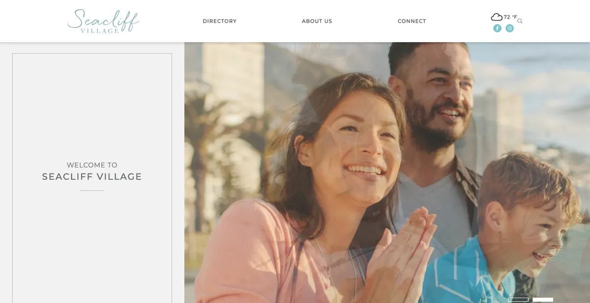 Homepage of the Sea Cliff Village website