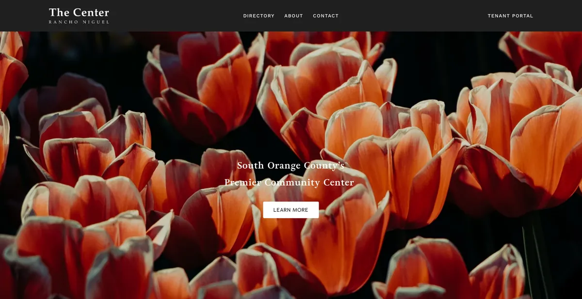 Homepage of the The Center Rancho Niguel website