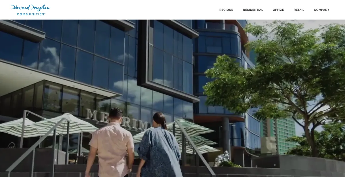 Homepage of the Howard Hughes Communities website