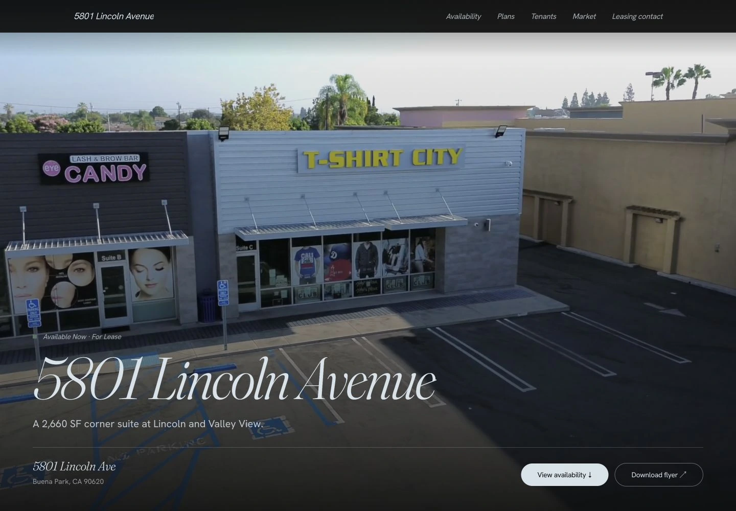 The live 5801 Lincoln property website, captured September 22, 2026