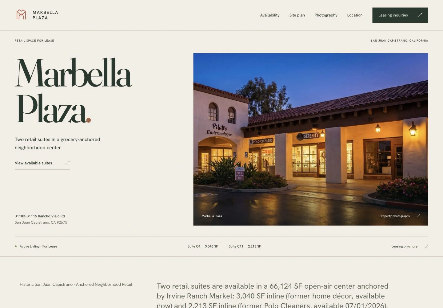 Marbella Plaza property website