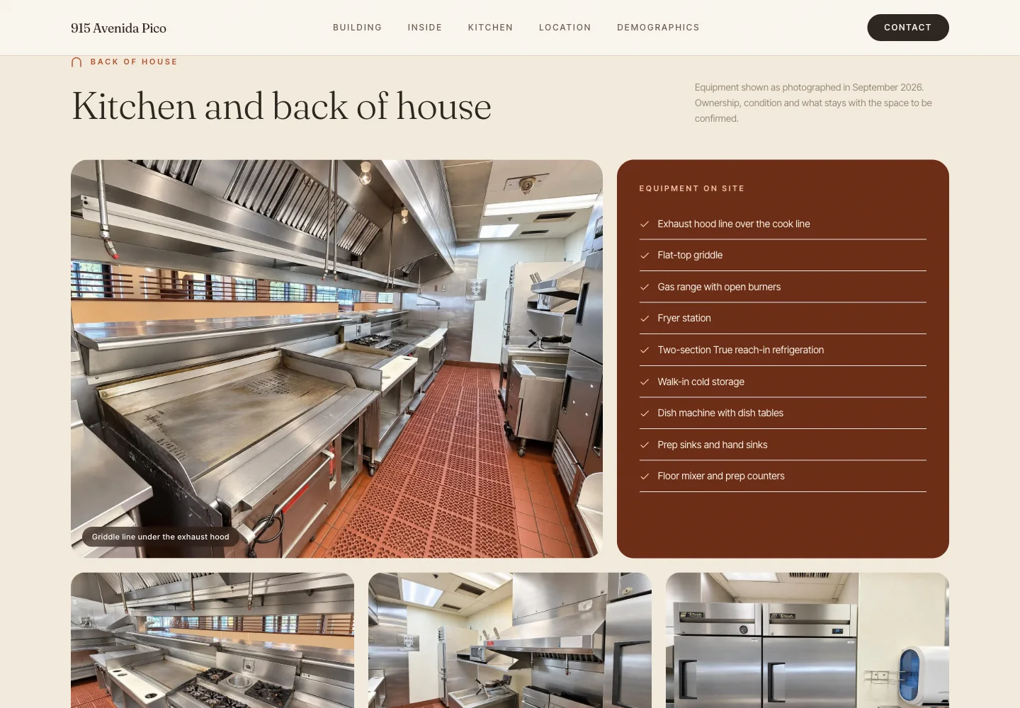 Kitchen and back of house section on the property page