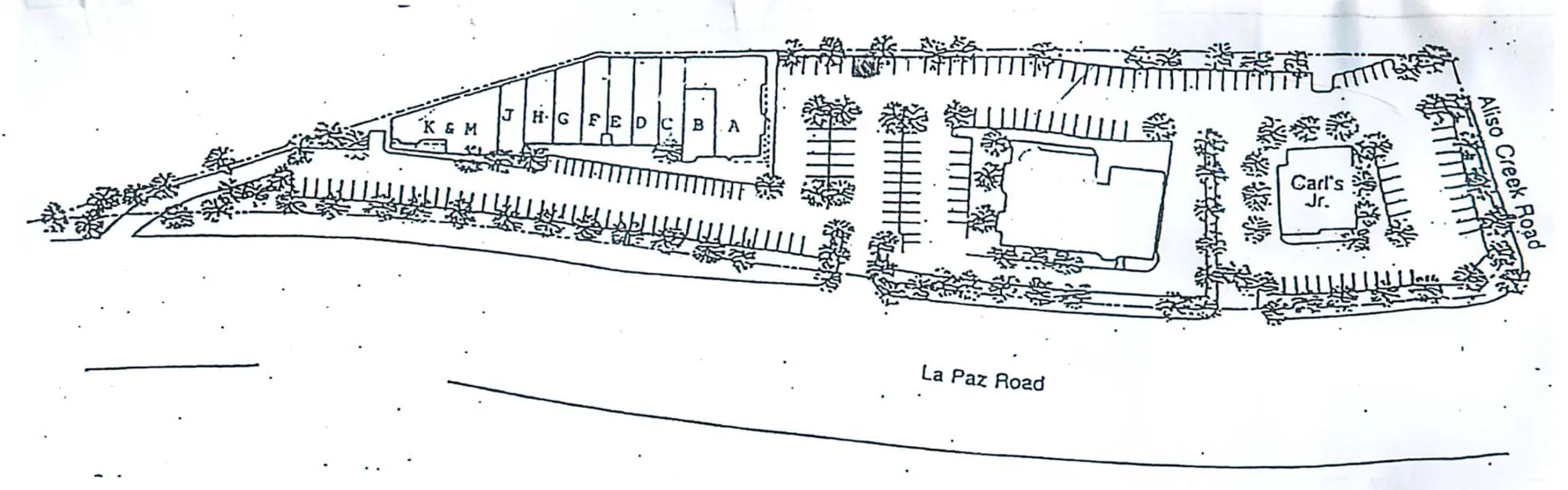 Scanned 2018 leasing site plan of La Paz Shopping Center