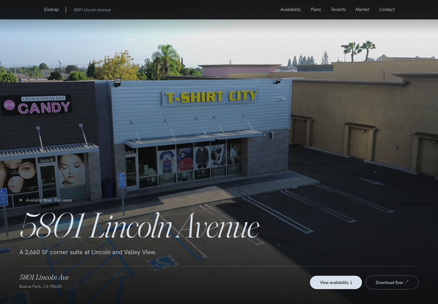 The live 5801 Lincoln listing website with the current KFS Properties contact number
