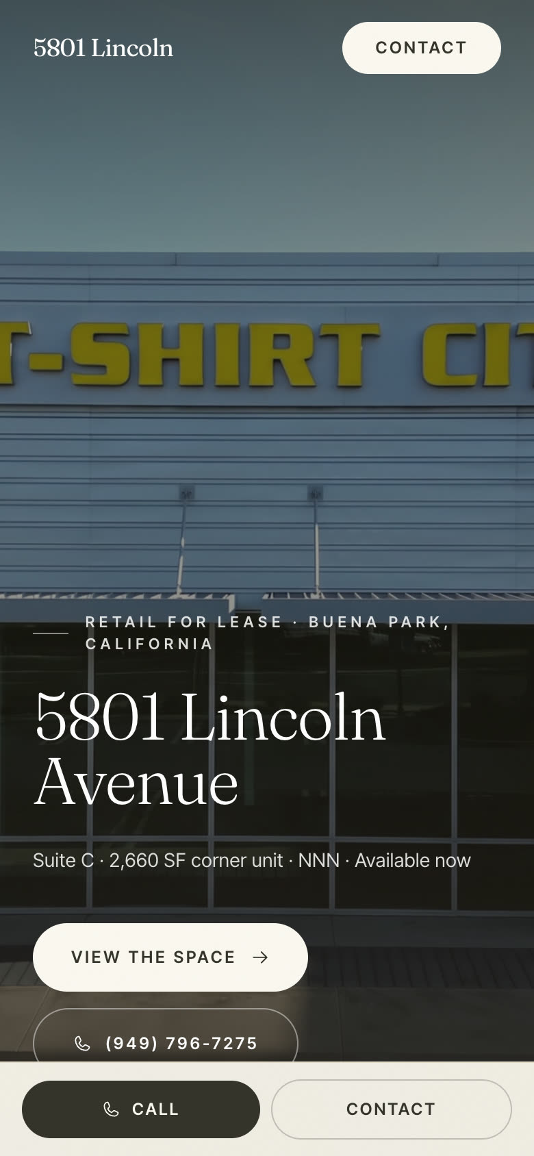 5801 Lincoln listing microsite — mobile