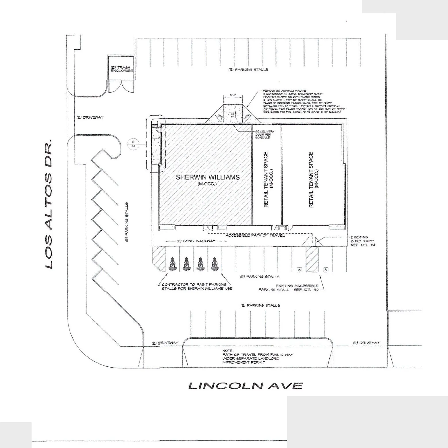 Site plan of 5801 Lincoln Avenue at Lincoln Ave and Los Altos Dr