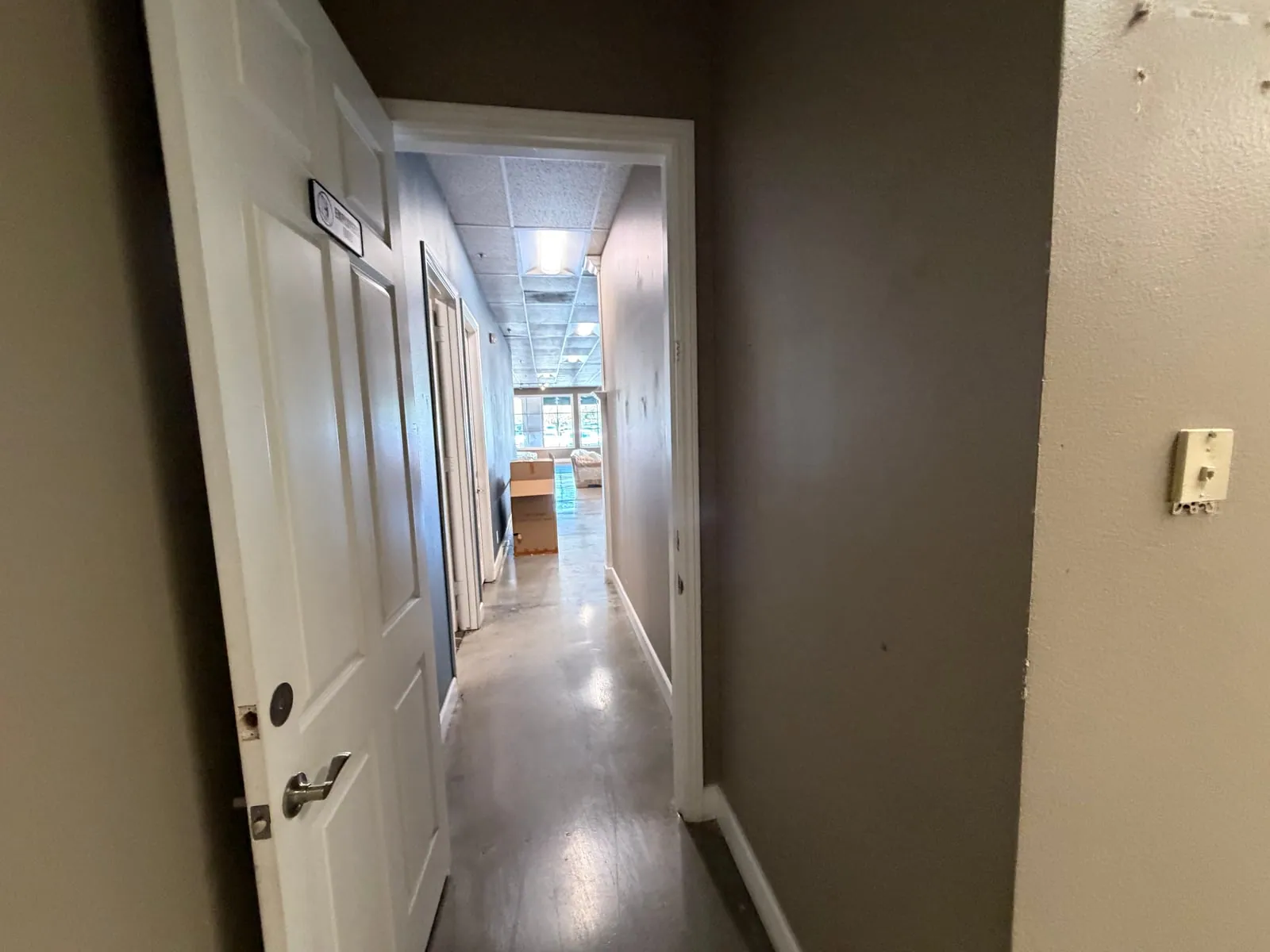 Suite C4 looking toward the storefront at Marbella Plaza