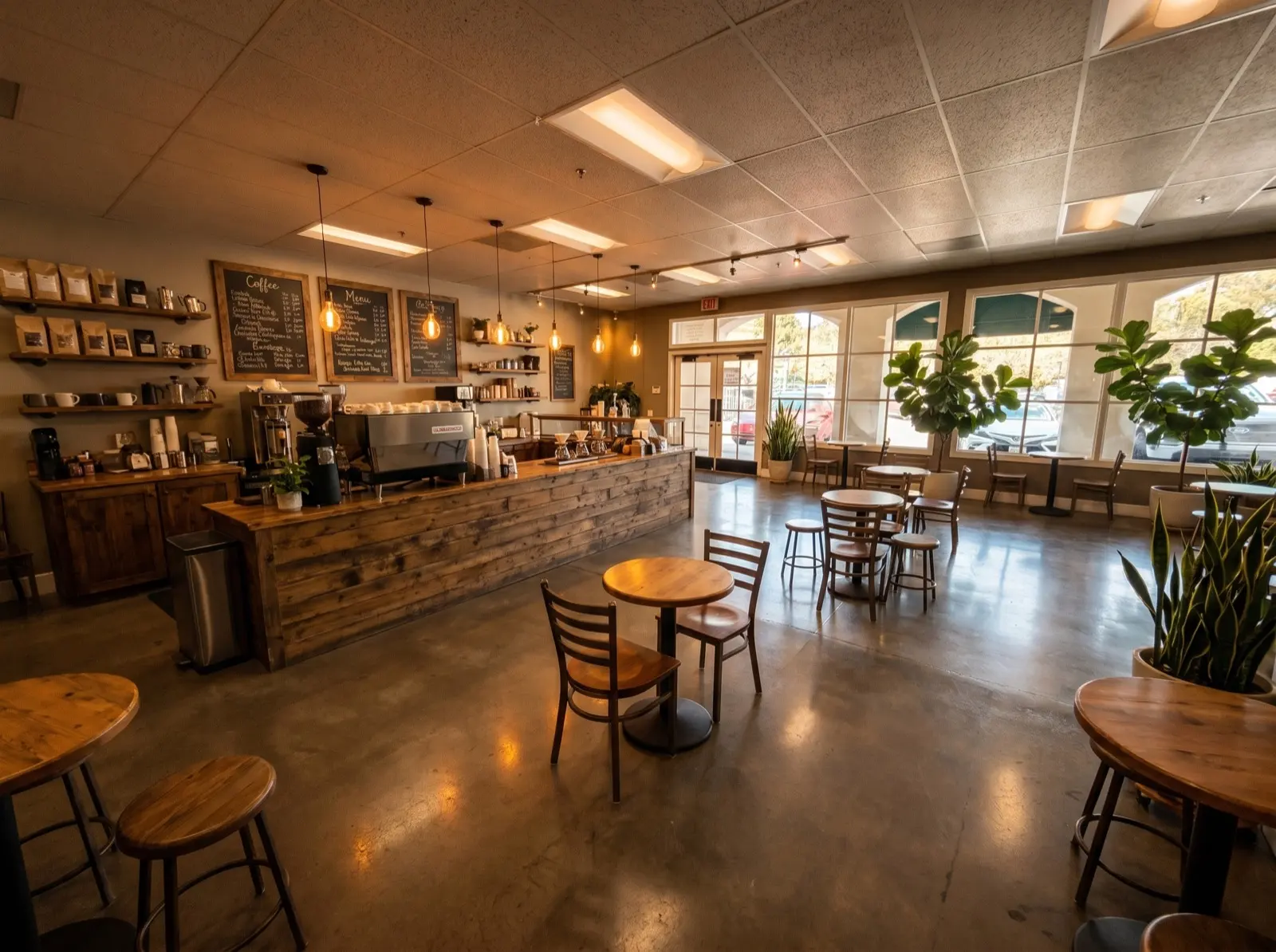 Coffee tenant concept for an available suite