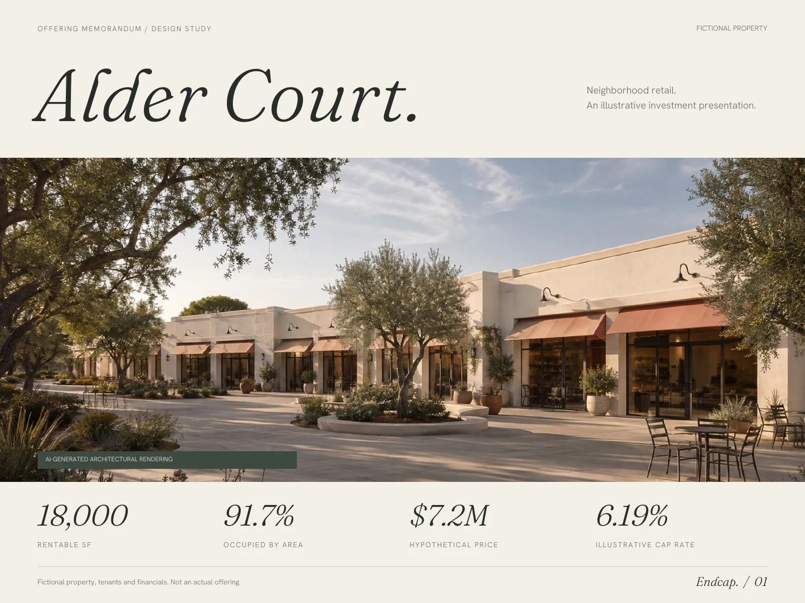 Alder Court offering memorandum cover — fictional design sample
