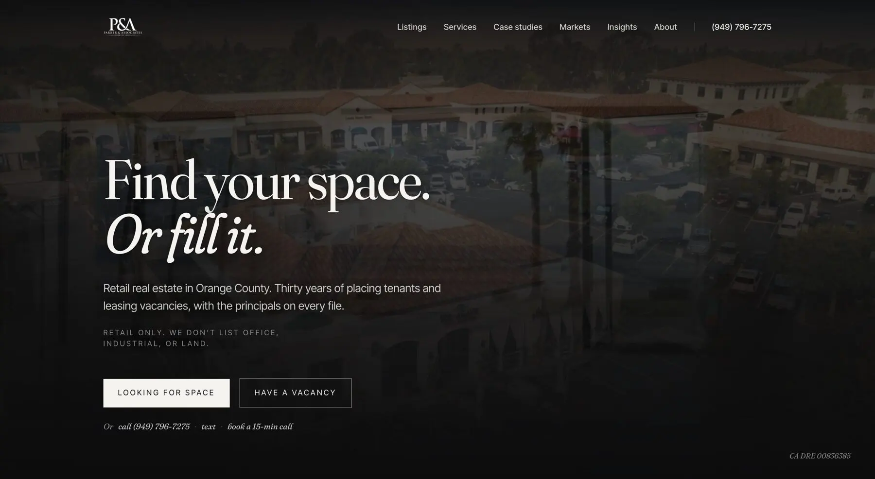 Parker and Associates brokerage website designed by Endcap